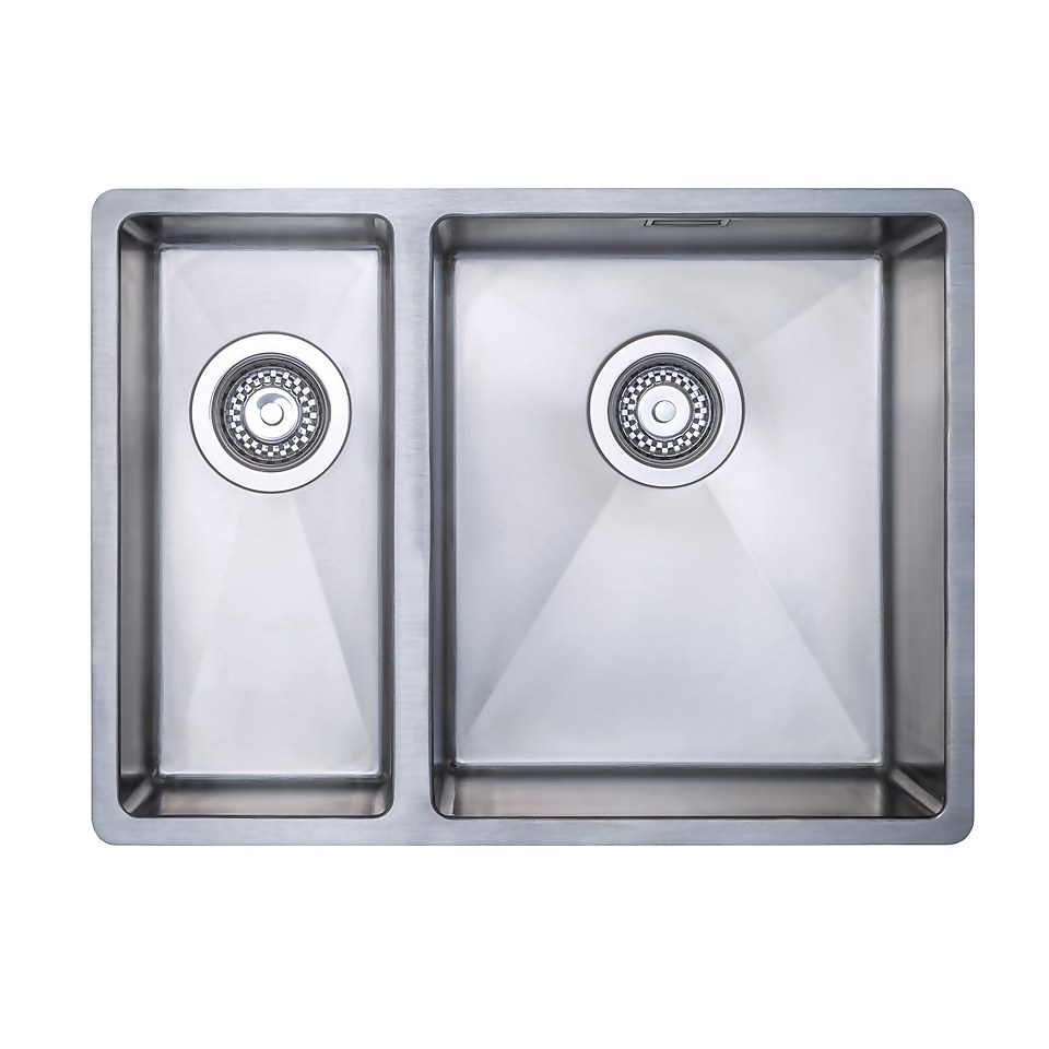 Carysil 1.5 Bowl Inset/Undermount Steel Kitchen Sink - RH Main Bowl