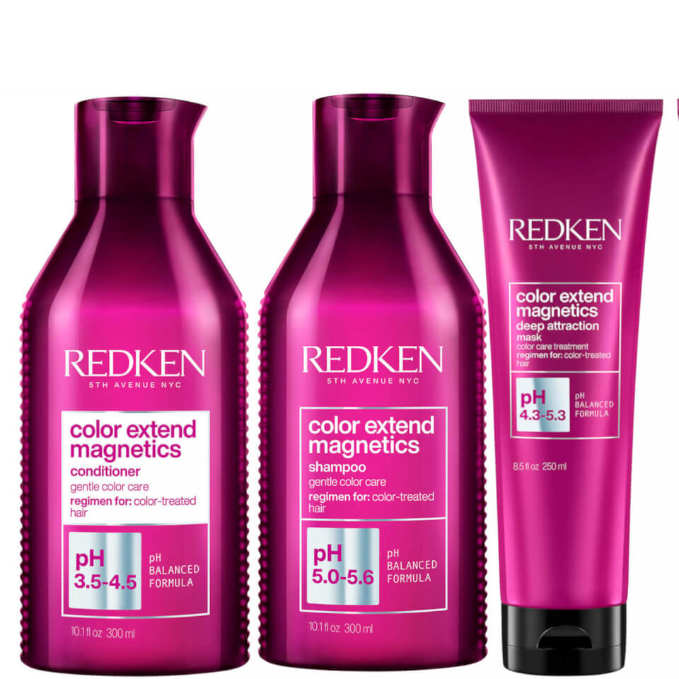 Redken Color Extend Magnetics Shampoo, Conditioner and Hair Mask Routine for Coloured Hair