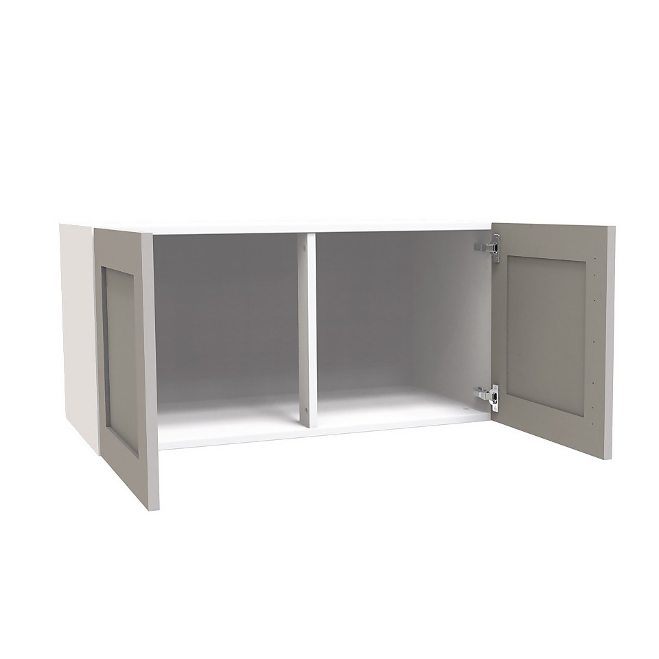 House Beautiful Realm Double Bridging Unit, White Carcass, Grey Shaker Door (W) 900mm x (H) 450mm