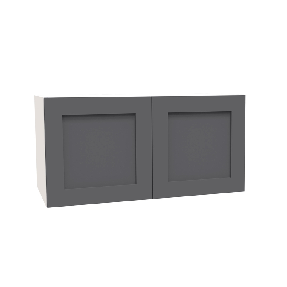 House Beautiful Realm Double Bridging Unit, White Carcass, Carbon Grey Shaker Door (W) 900mm x (H) 450mm