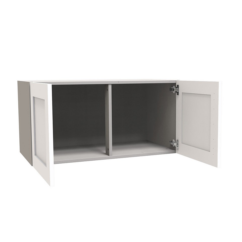 House Beautiful Realm Double Bridging Unit, Grey Carcass, White Shaker Door (W) 900mm x (H) 450mm