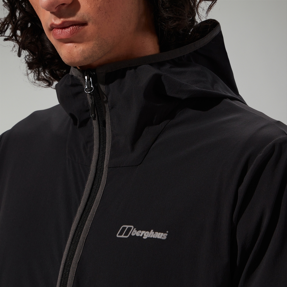 Wandermoor Herren-Wind-Smock Schwarz/Grau