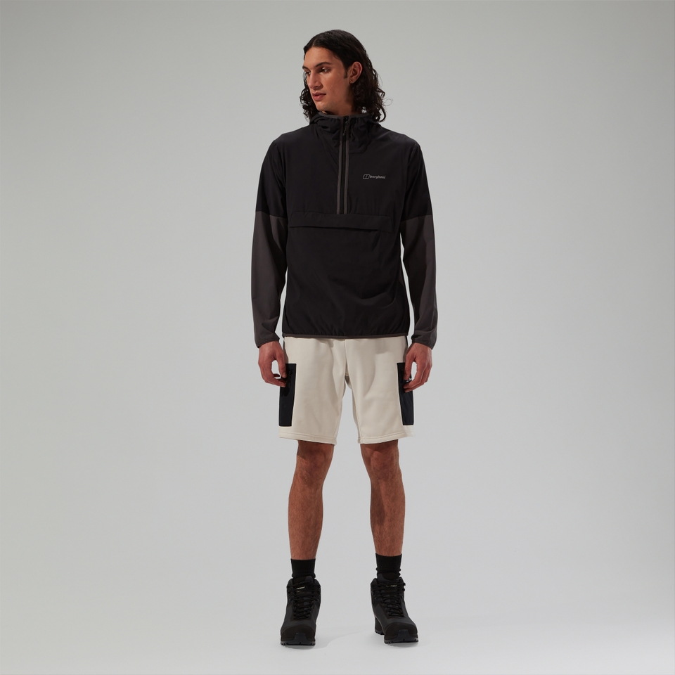 Wandermoor Herren-Wind-Smock Schwarz/Grau