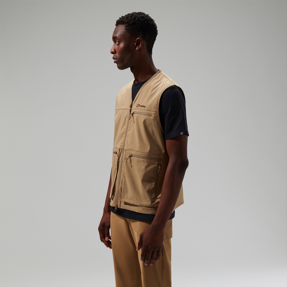 Unisex Utility Pocket Vest Brown