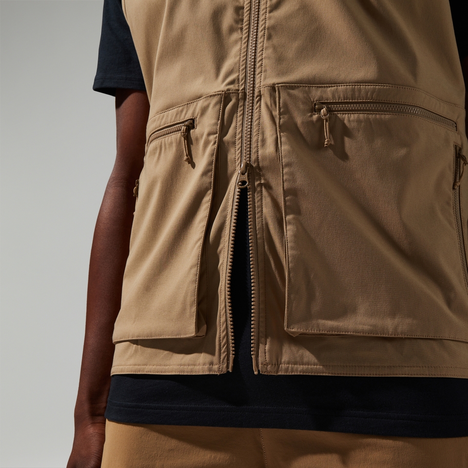 Unisex Utility Pocket Vest Brown