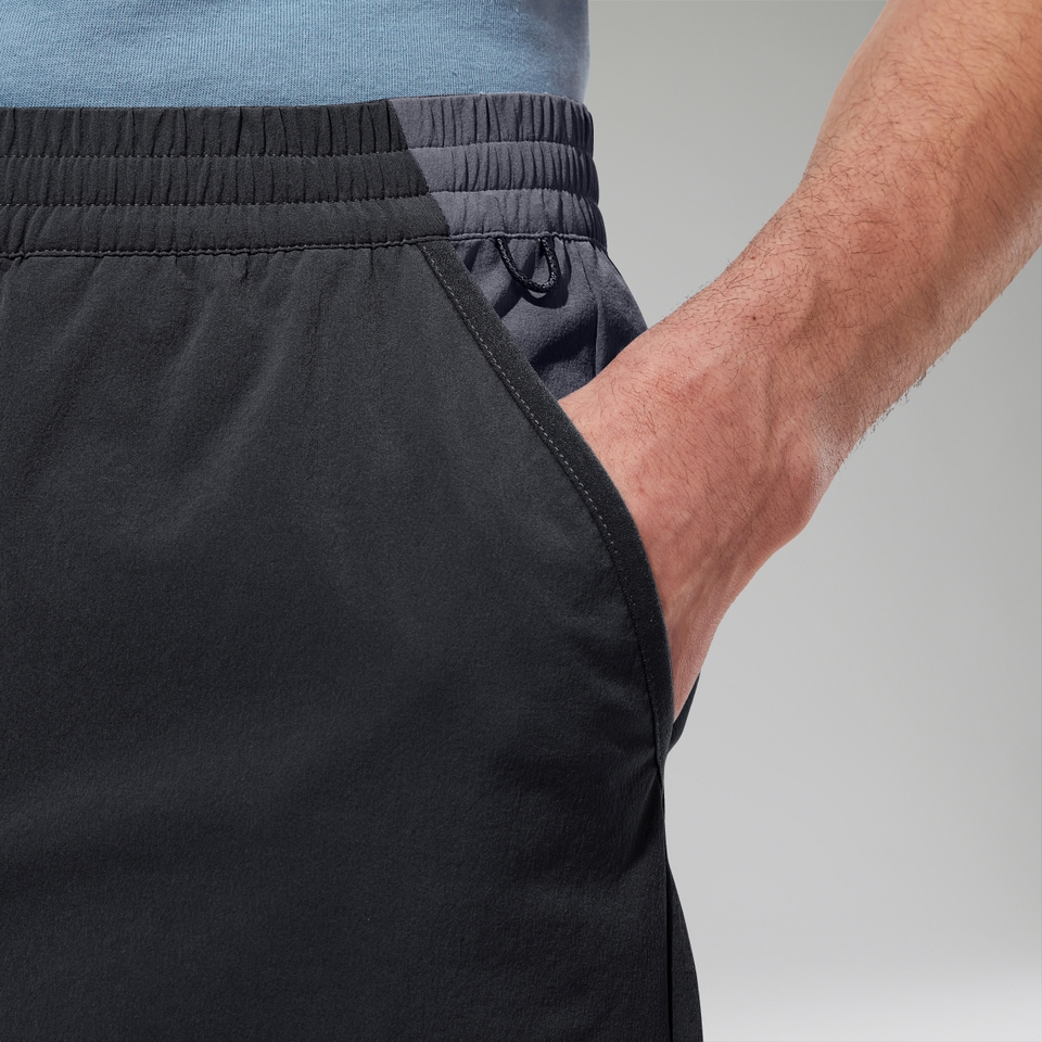 Wandermoor Herren-Windshorts Schwarz/Grau
