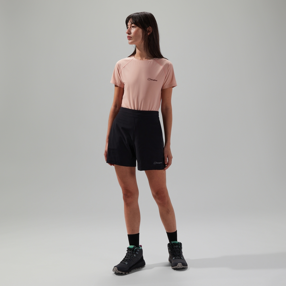 Wandermoor Wind Damen-Shorts Schwarz/Grau