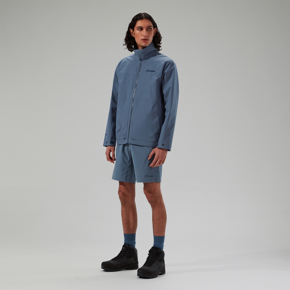 Wasserdichte Woodwalk Herren-Jacke Blau