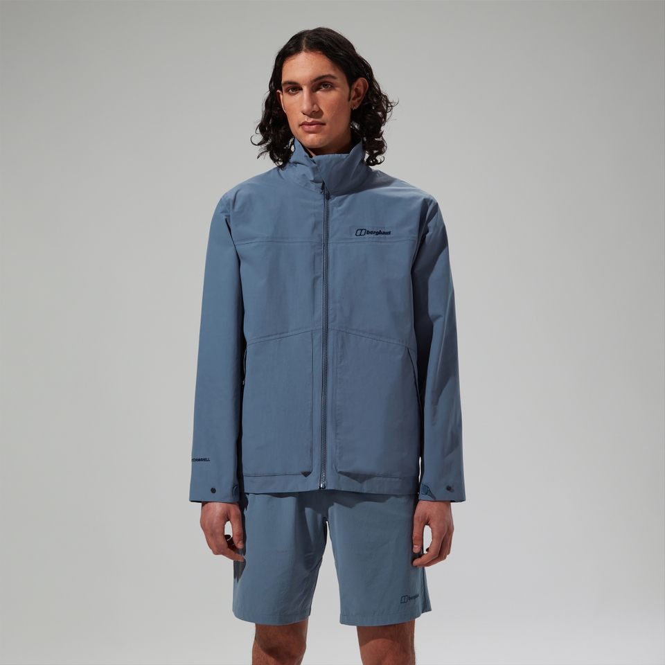 Wasserdichte Woodwalk Herren-Jacke Blau