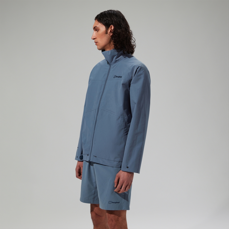 Wasserdichte Woodwalk Herren-Jacke Blau