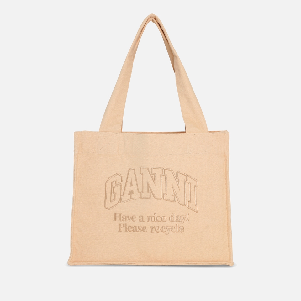 Ganni Large Easy Recycled Canvas Tote Bag