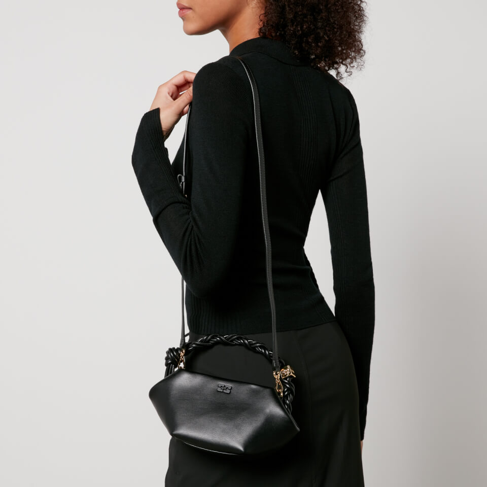 Ganni Swing Recycled Leather and Faux Leather Shoulder Bag