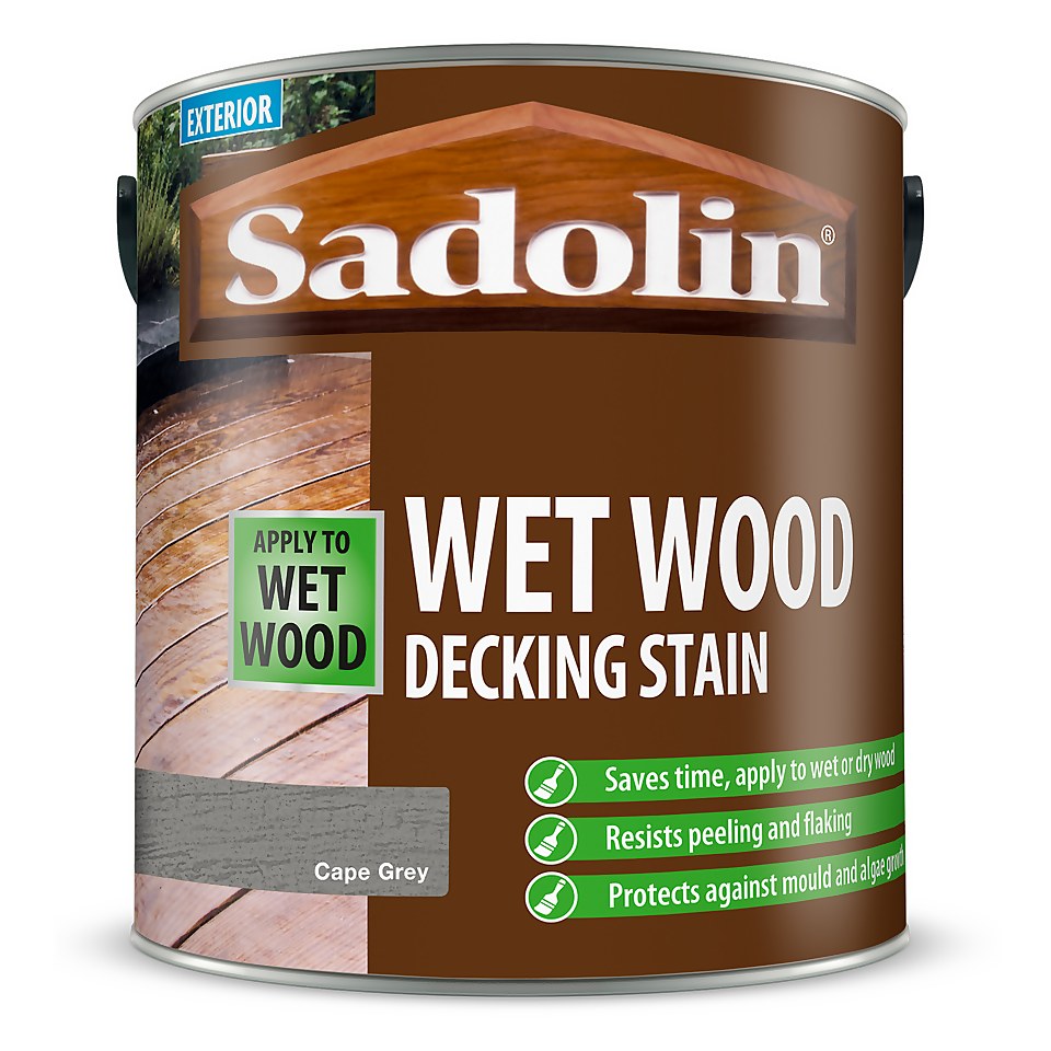 Sadolin Wet Wood Decking Stain Cape Grey - 2.5L