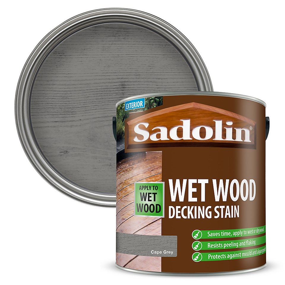 Sadolin Wet Wood Decking Stain Cape Grey - 2.5L