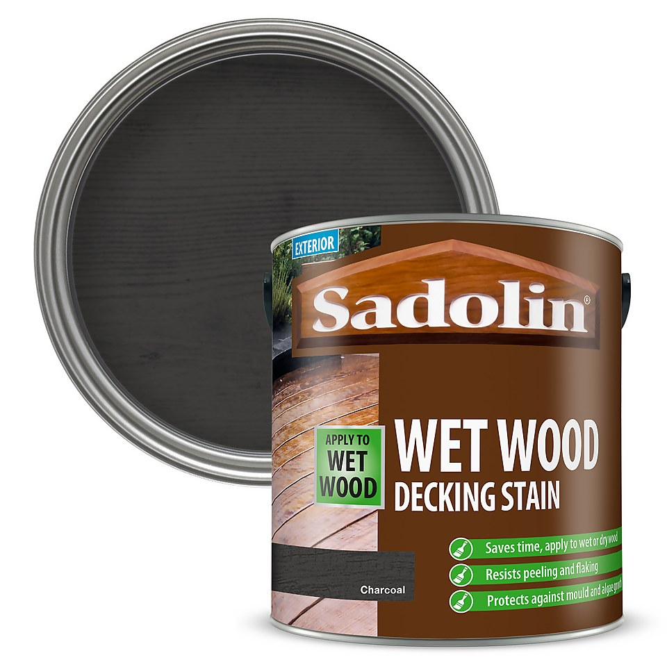 Sadolin Wet Wood Decking Stain Charcoal - 2.5L