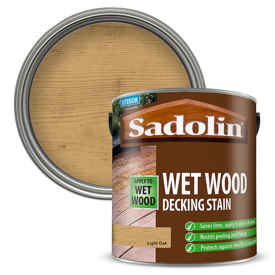 Sadolin Wet Wood Decking Stain Light Oak - 2.5L