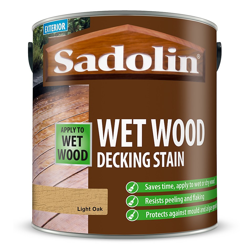 Sadolin Wet Wood Decking Stain Light Oak - 2.5L