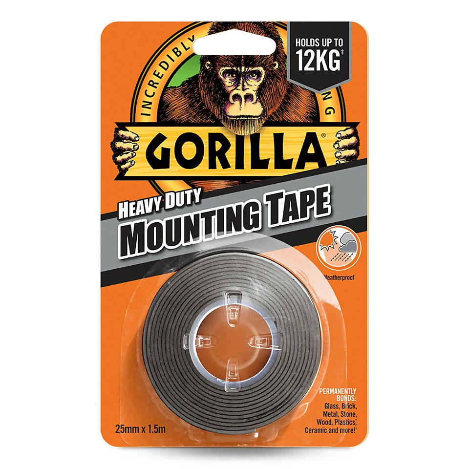 Gorilla Heavy Duty Mounting Tape 1.5m Black