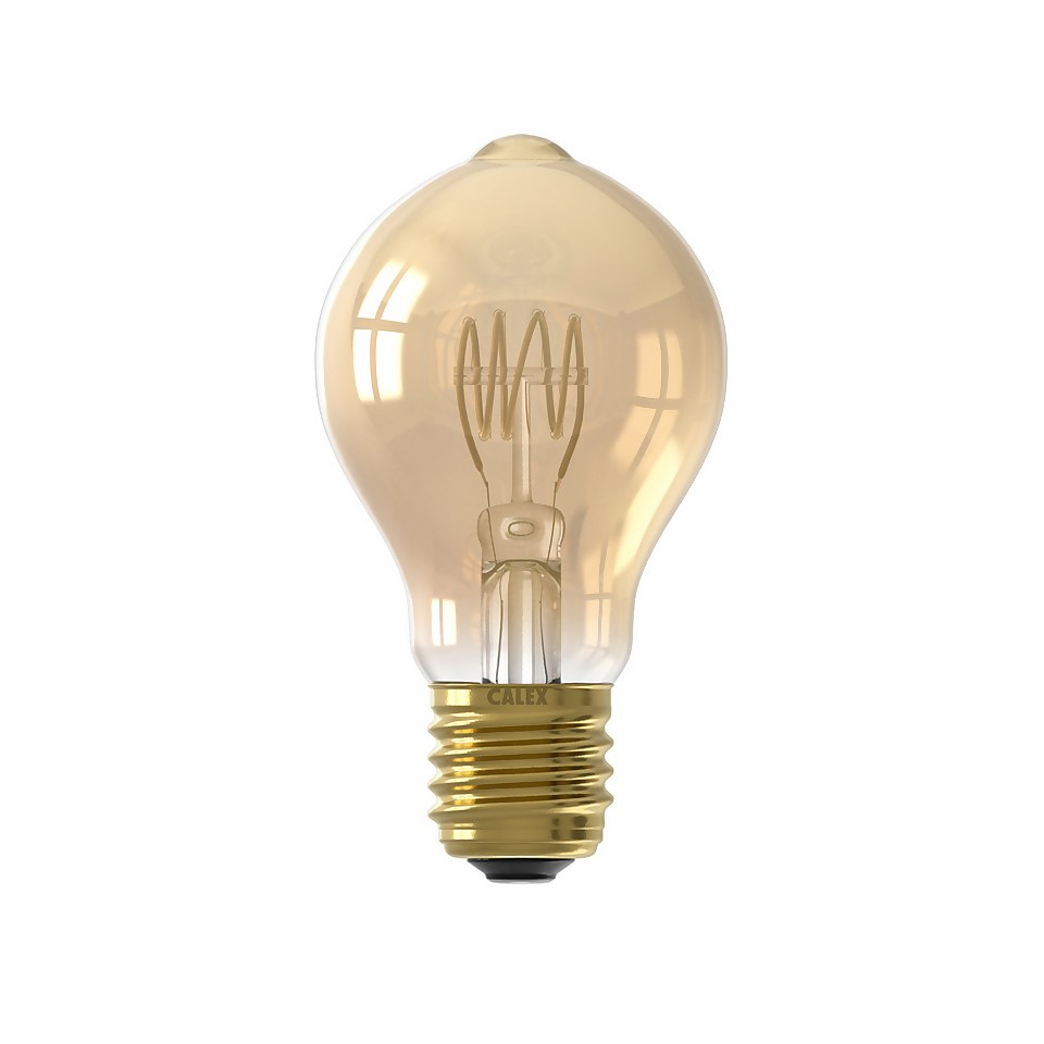 Calex Filament Flex Classic A60 Gold E27 Dimmable 250 Lumen Warm White Decorative Light Bulb