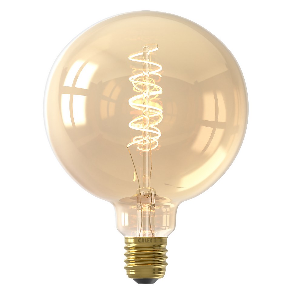 Calex Filament Flex Globe G125 Gold E27 Dimmable 250 Lumen Warm White Decorative Light Bulb