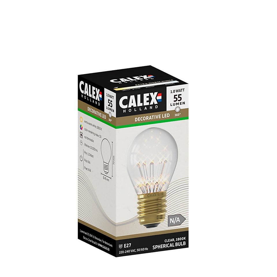 Calex LED Pearl Ball P45 E27 55 Lumen Warm White Decorative Light Bulb