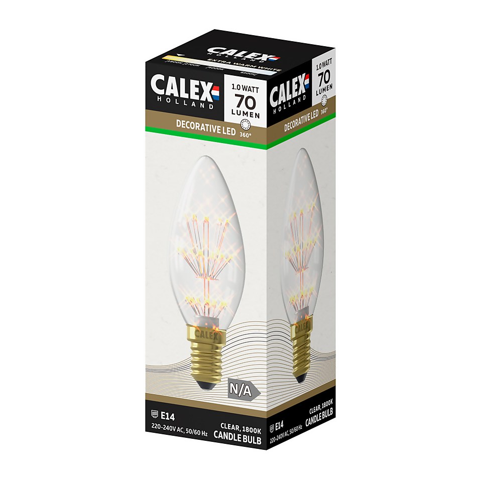 Calex LED Pearl Candle B35 E14 70 Lumen  Warm White Decorative Light Bulb
