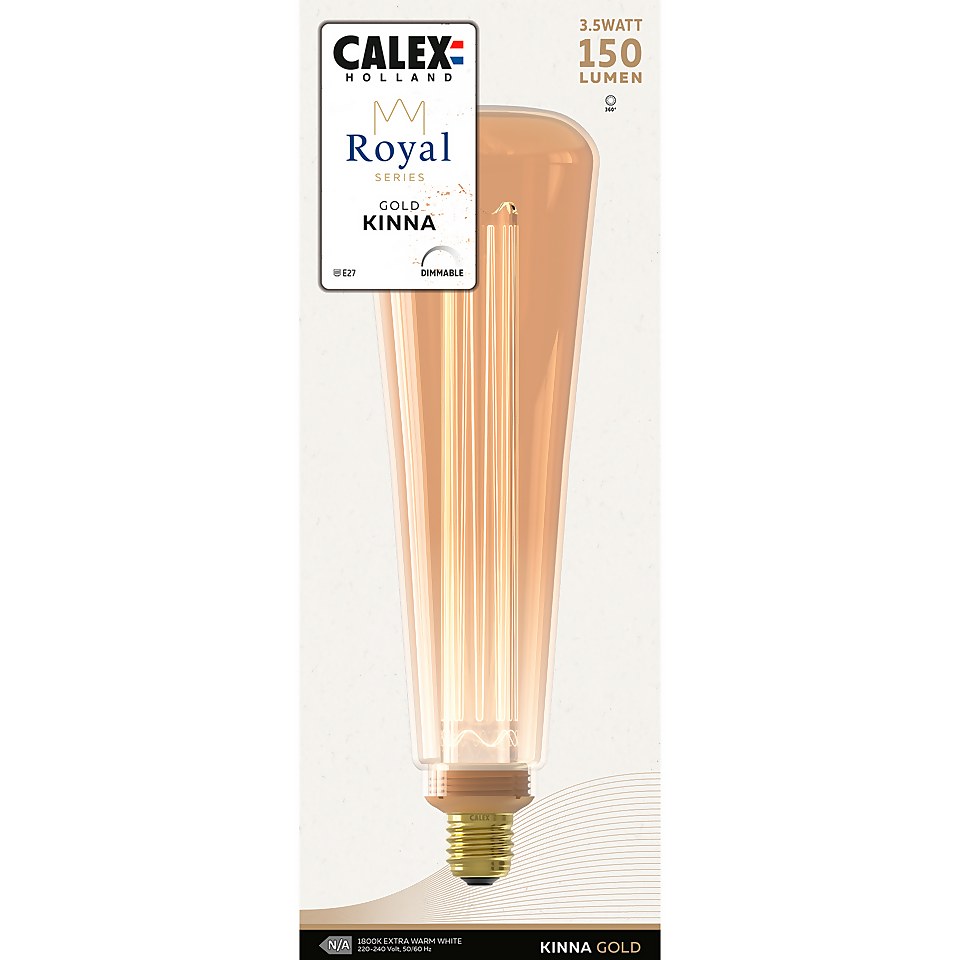 Calex LED XXL Royal Kinna Gold E27 Dimmable 150 Lumen Warm White Decorative Light Bulb