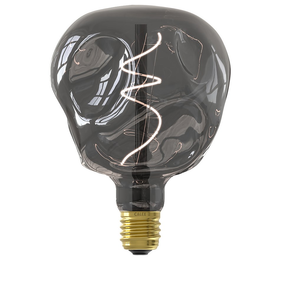 Calex Filament XXL Mirror Glass Globe Organic Neo G125 Titanium E27 Dimmable 100 Lumen Warm White Decorative Light Bulb