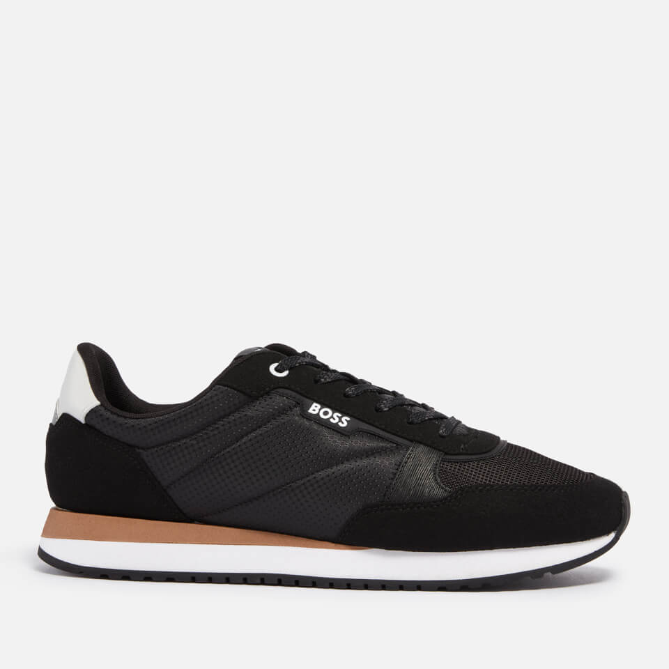 BOSS Men's Kai Runn Faux Suede and Shell Trainers