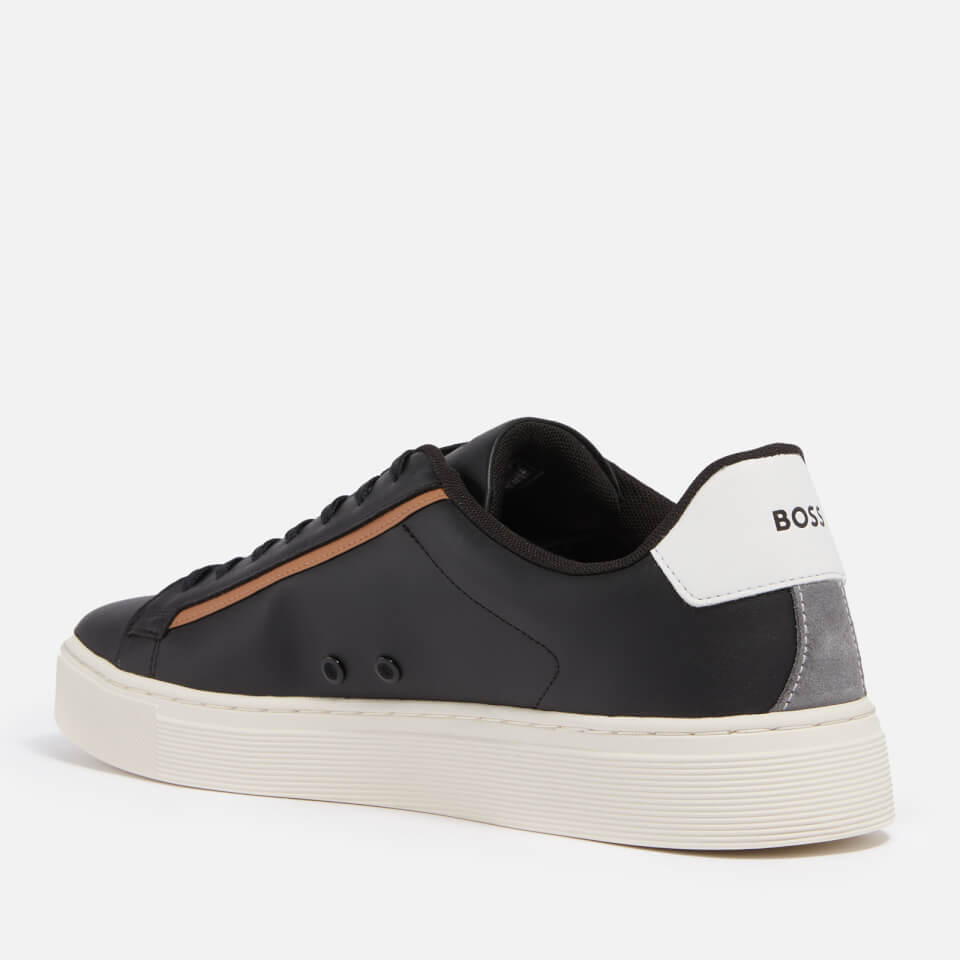 BOSS Men's Rhys Tenn Leather Trainers