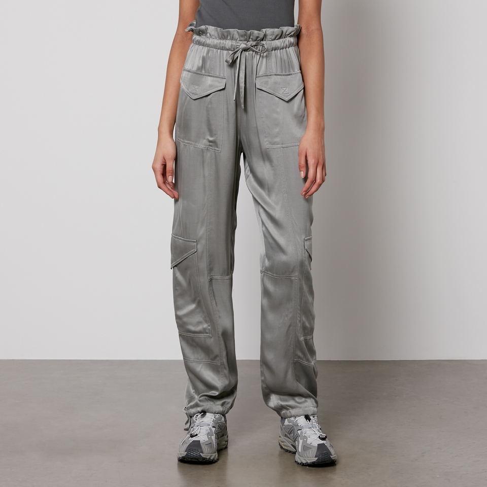 Aloe Washed Satin Pants | GANNI DK
