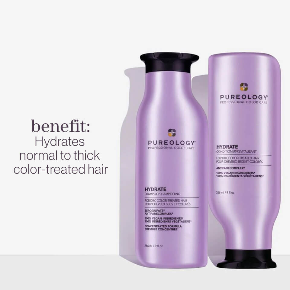 Pureology Hydrate Shampoo, Conditioner and Top Coat & Tone Routine for Neutralising and Hydrating Copper Hair