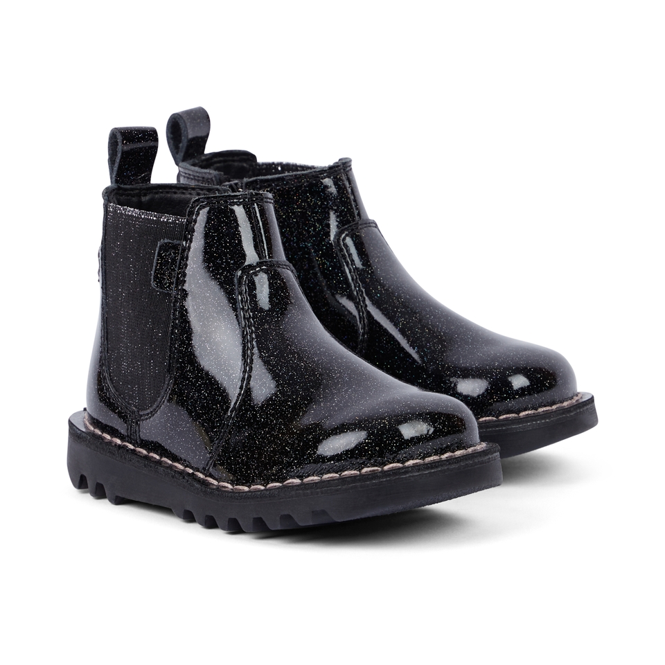 Infant Girl's Kick Chelsea Galactic Leather Black