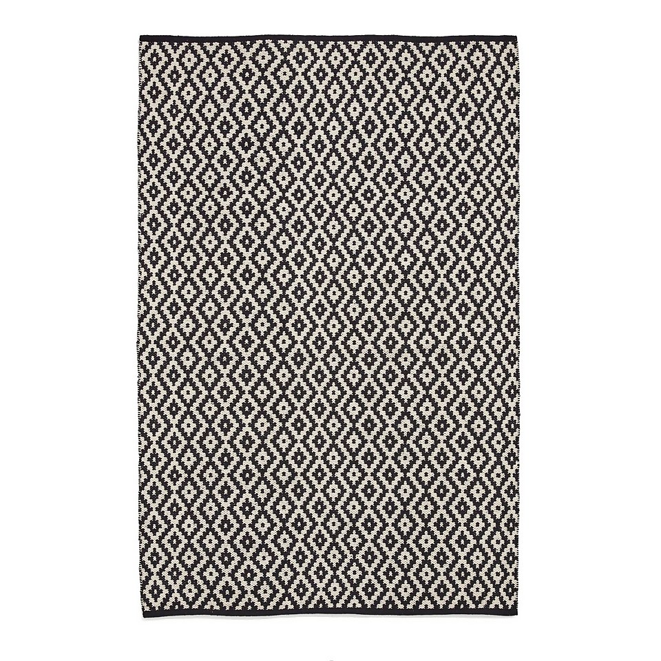 Wren Geometric Rug - Black - 120x170cm