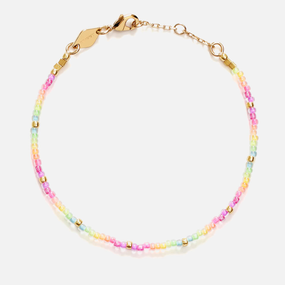 Anni Lu Neon Rainbow 18-Karat Gold-Plated Beaded Bracelet