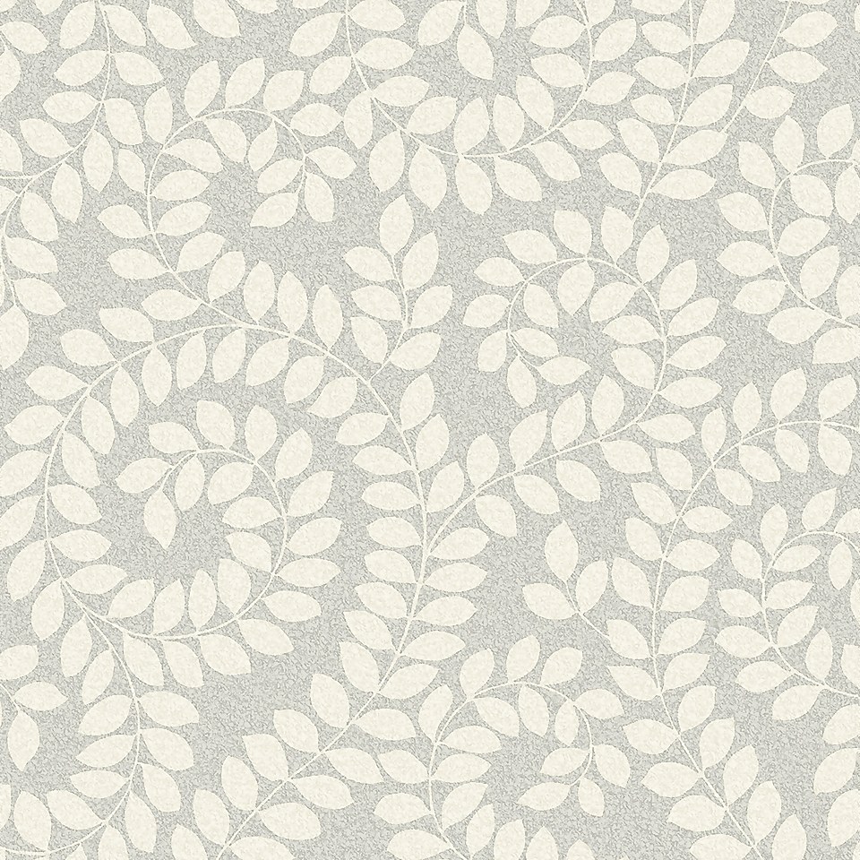 Belgravia Decor Valentino Sequin Leaf Grey Textured Wallpaper