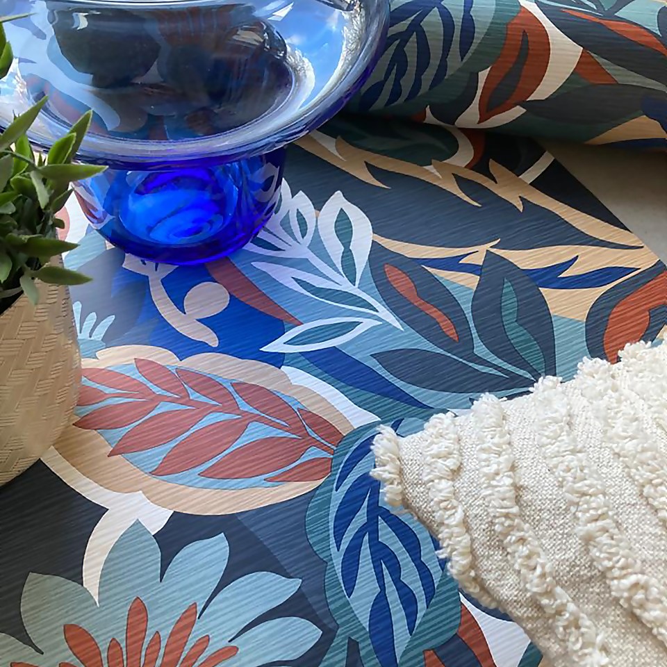 Belgravia Decor Casa Floral Blue Wallpaper