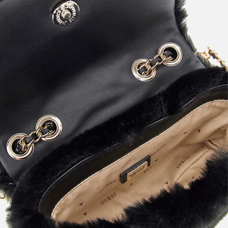 Guess Katine Mini Faux Fur Crossbody Bag