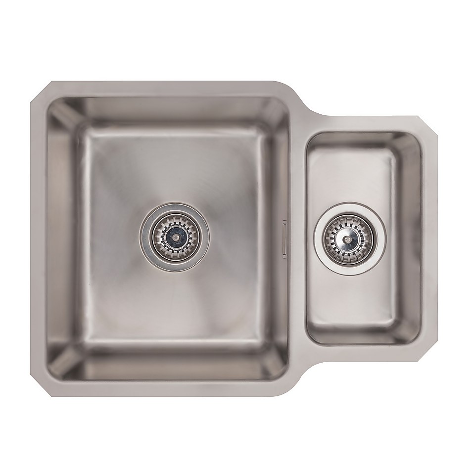 Carysil Reversible 1.5 Bowl Undermount Steel Kitchen Sink