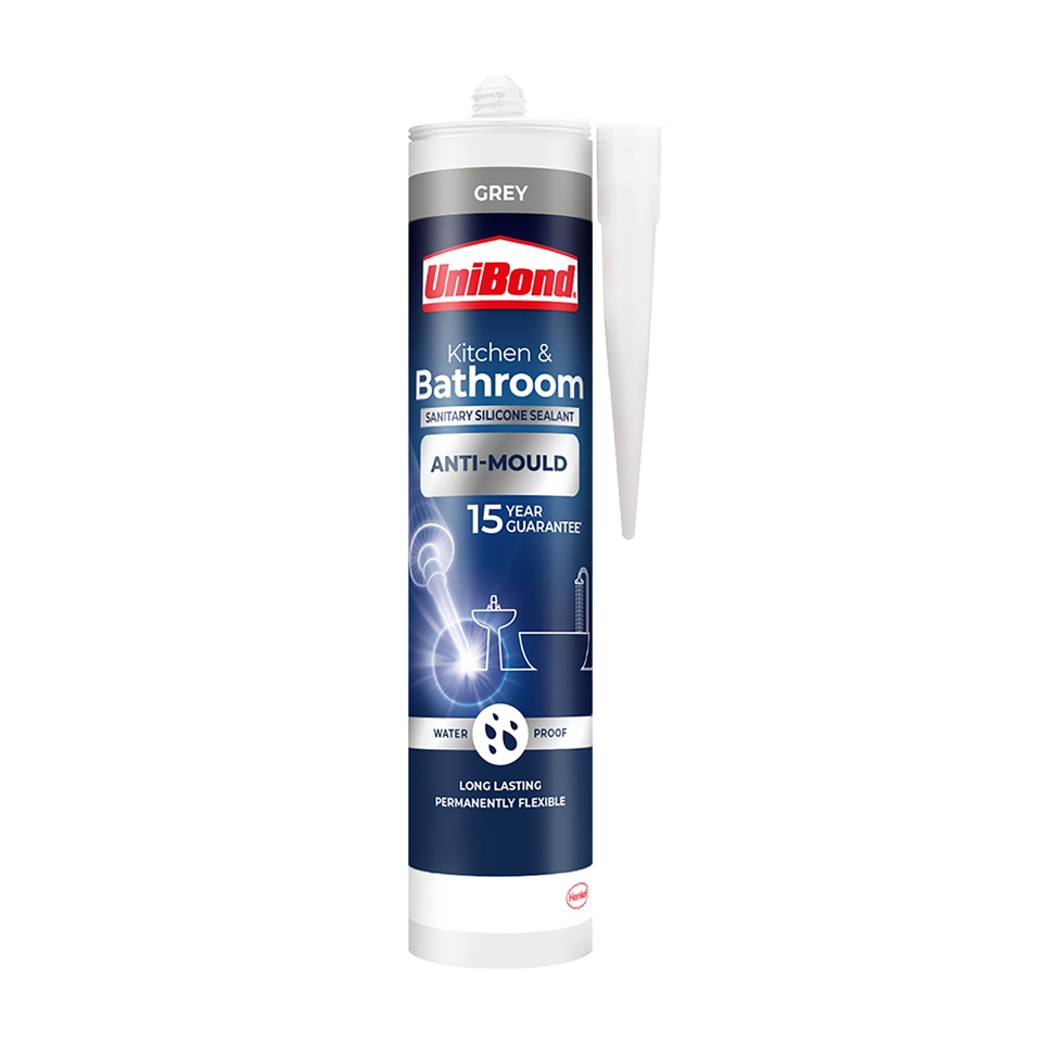UniBond Kitchen & Bathroom AntiMould Cartridge Concrete Grey 274g