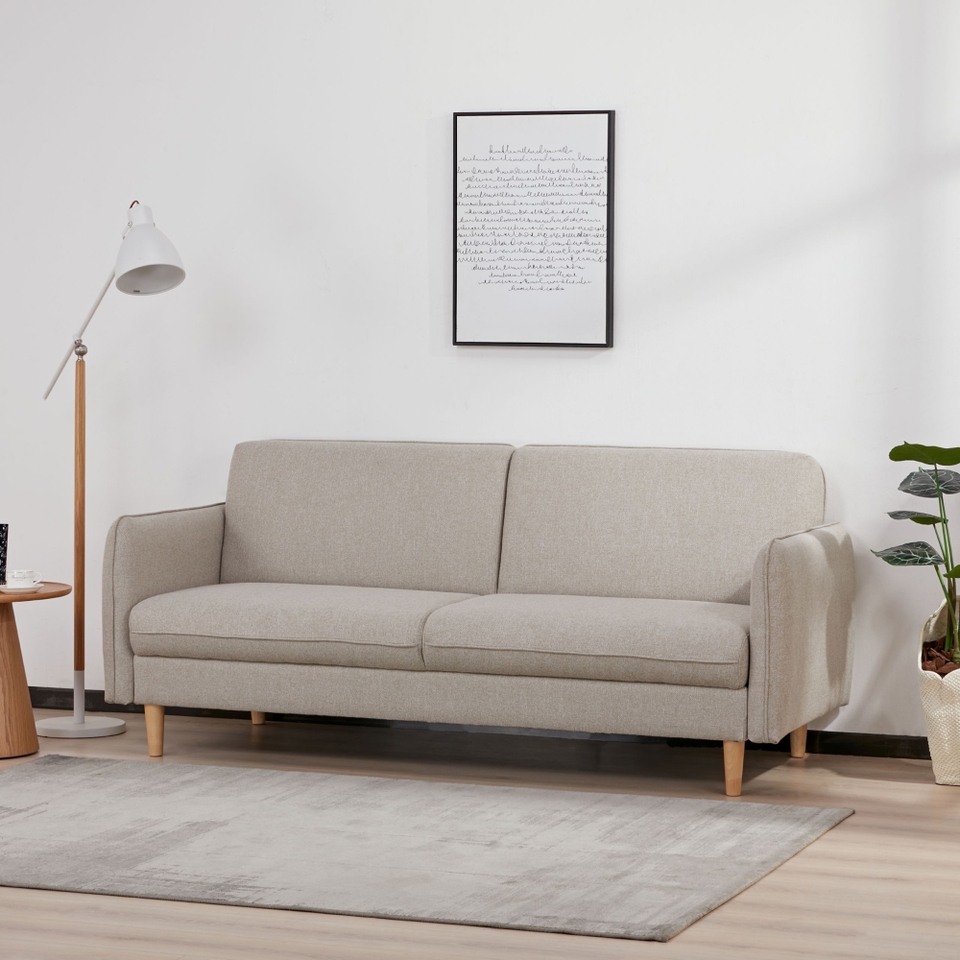 Jenson Click Clack Sofa Bed with Storage Cream Homebase