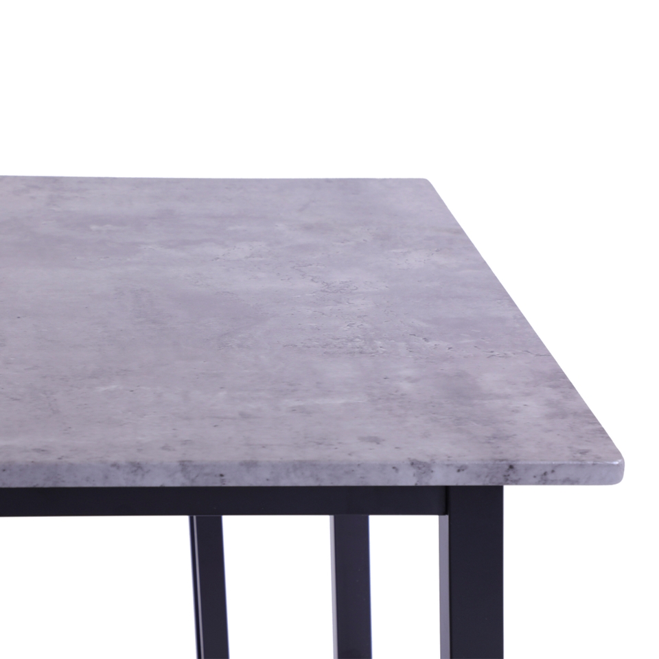 Drew Concrete Effect Dining Table and 2 Benches