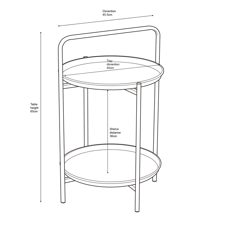 Ana Tray Side Table - White - Image 7