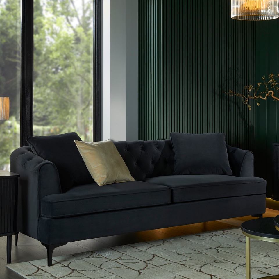 Chelsea Matte Velvet Sofa - Midnight