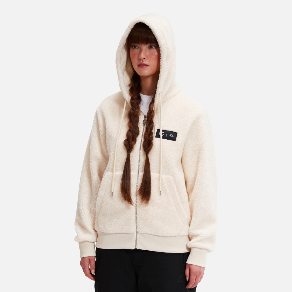 Tomorrowland X ellesse Fleece-Kapuzenpullover Creme