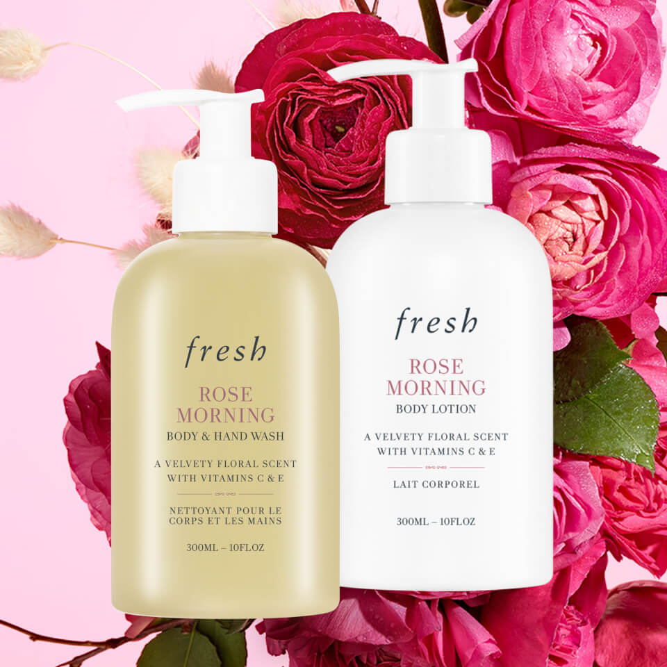 Fresh Rose Morning Body Lotion and Body and Hand Wash 300ml Duo