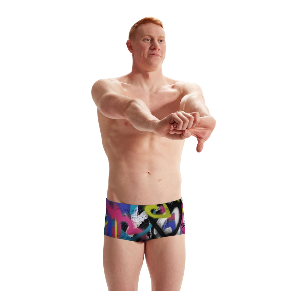 Men's Printed Euro Brief Pink