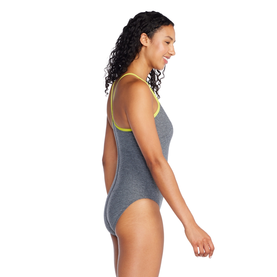 Women's Heather Closedback One Piece Gray