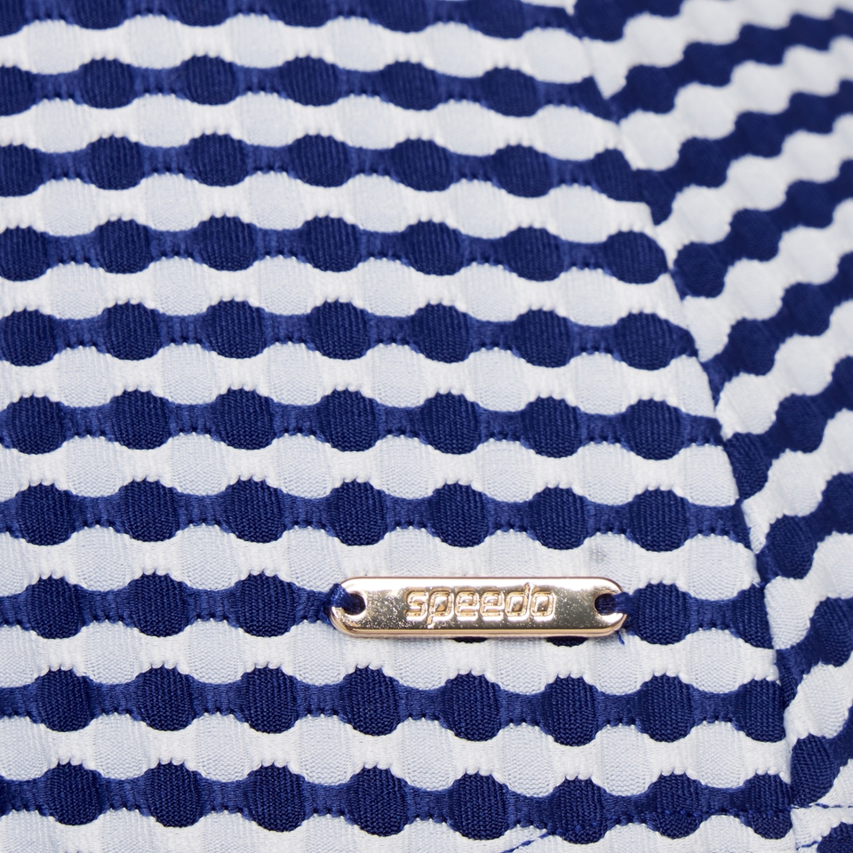 Monopièce bandeau à rayures texturées pour femmes, bleu