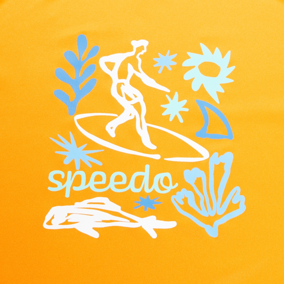 Boy's Graphic Long Sleeve Swim Shirt Orange